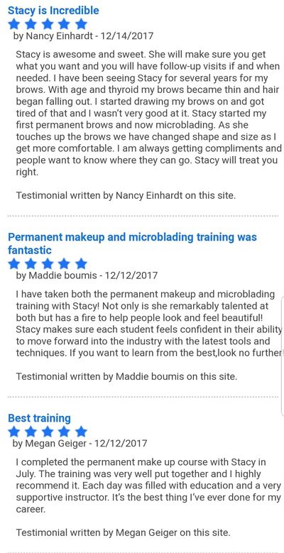 Client Testimonials for New You Face and Body